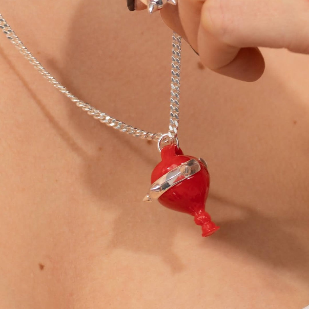 Fun hearts balloon necklace PLATA 925
