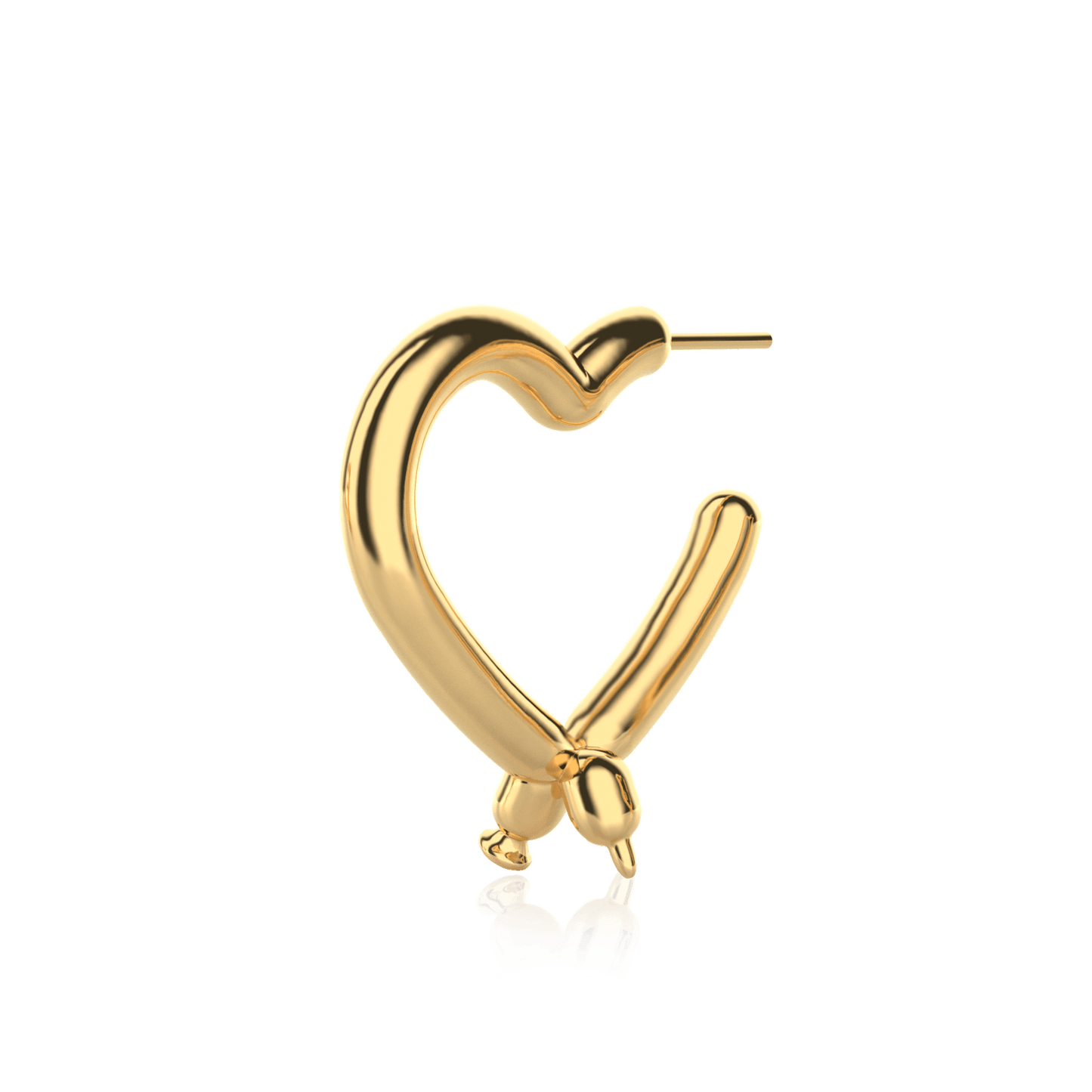 Aretes Latex balloon corazón globo earring dorados 1