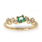 Engagement ring with 1 emerald and 8 diamonds. -Wedding Rings