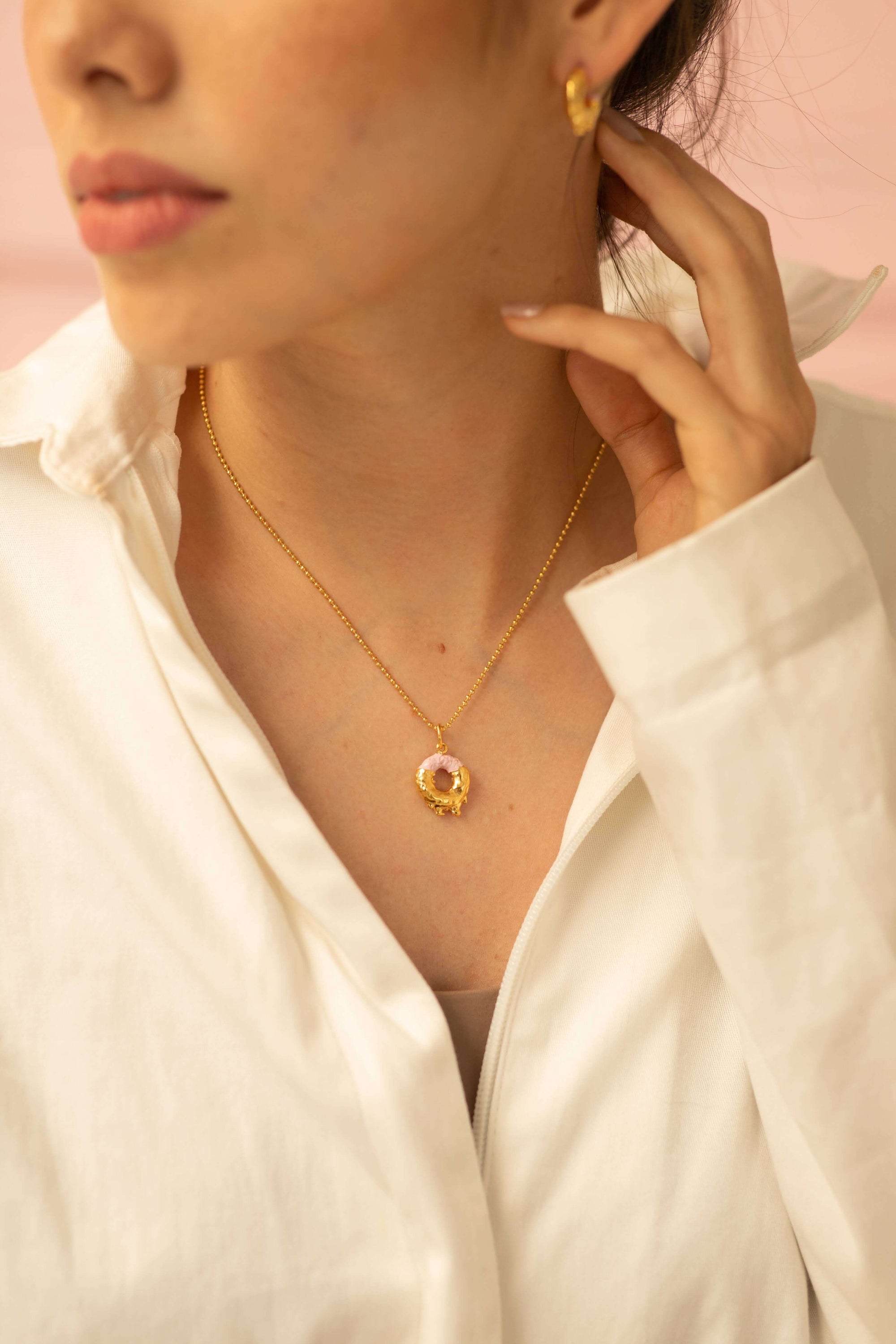 Pink FROOT HOOP necklace - Golden Treats
