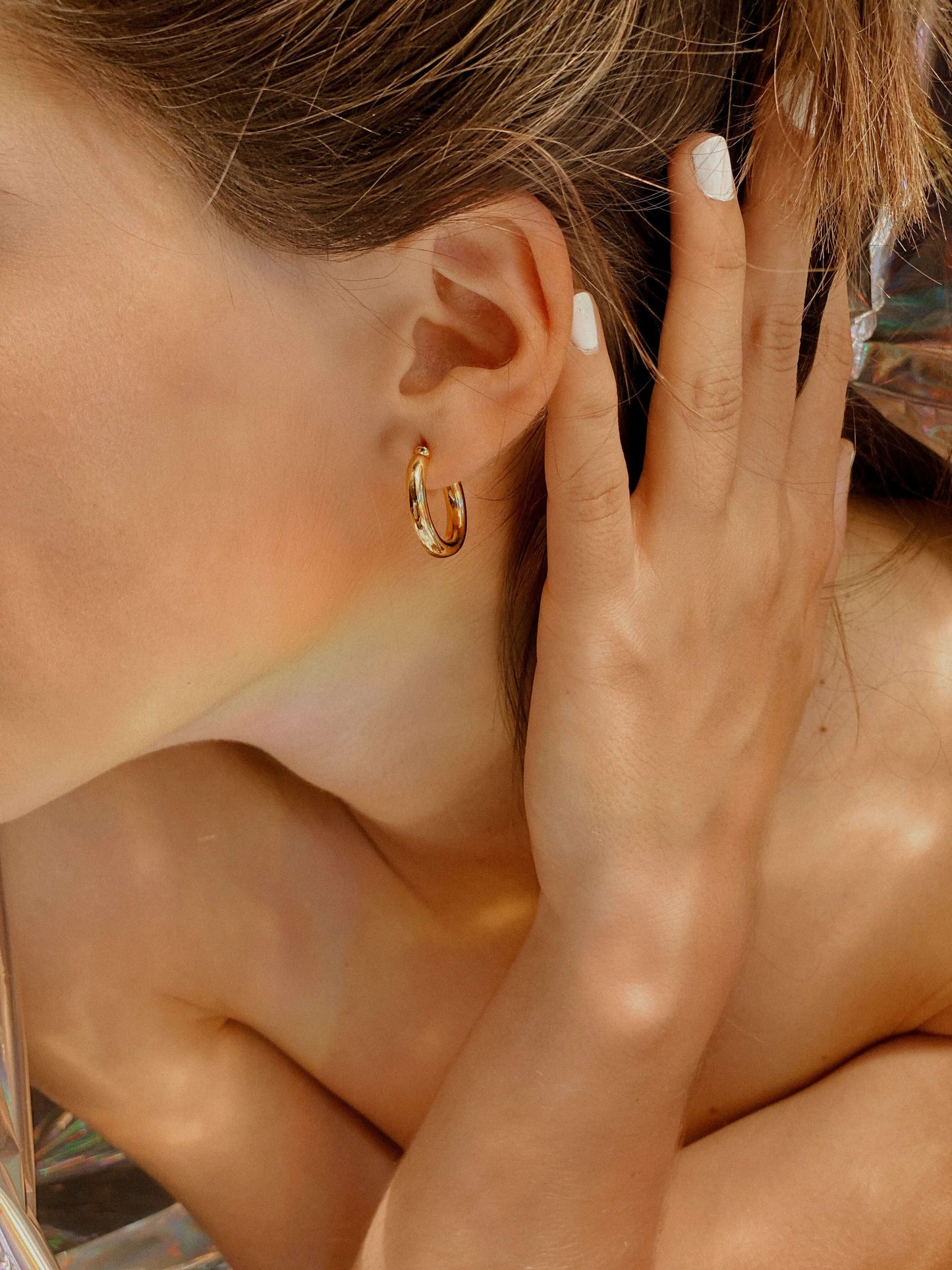 Golden Latex balloon earrings