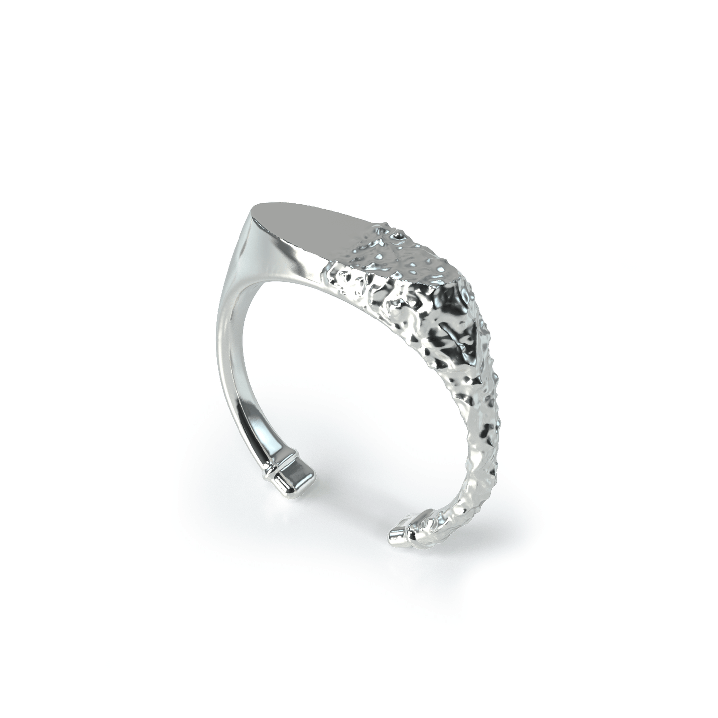 925 silver flat RAW ring