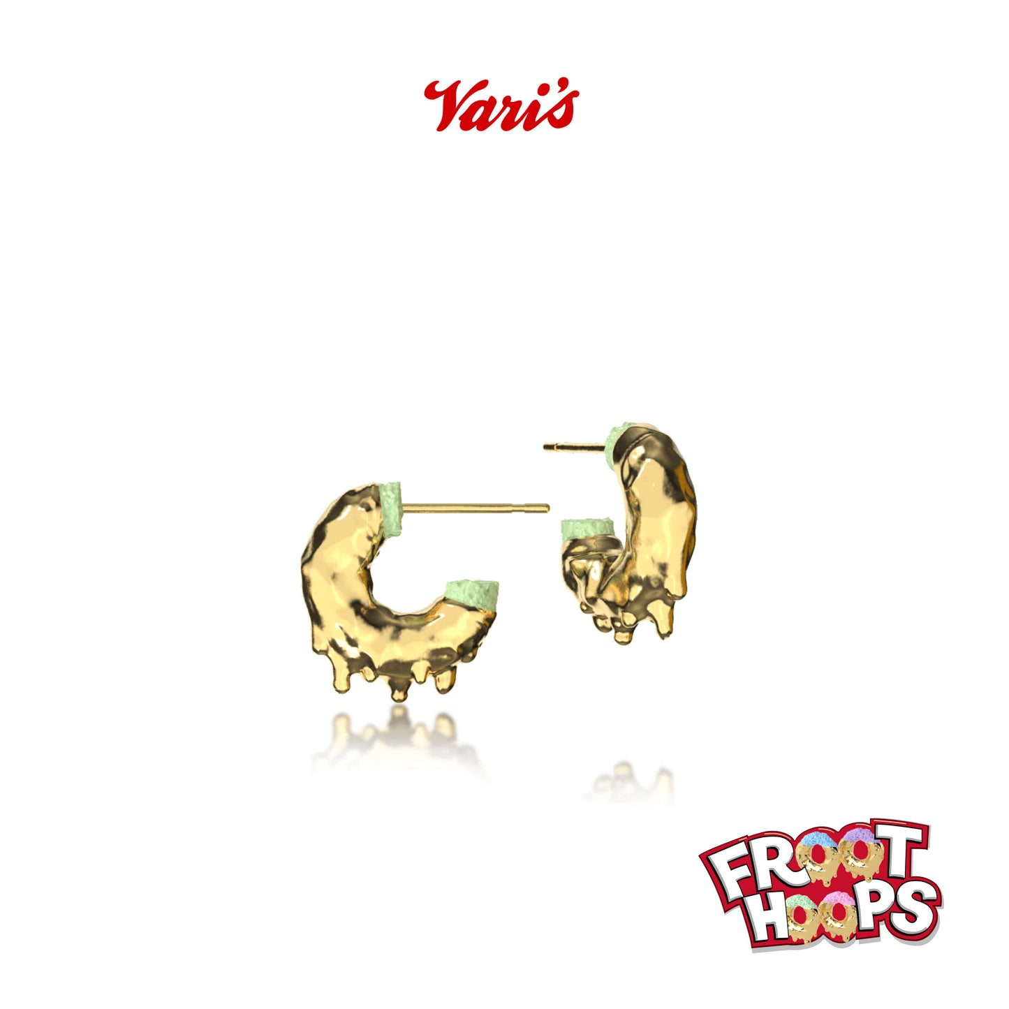 Aretes Froot Hoops verdes - Golden Treats